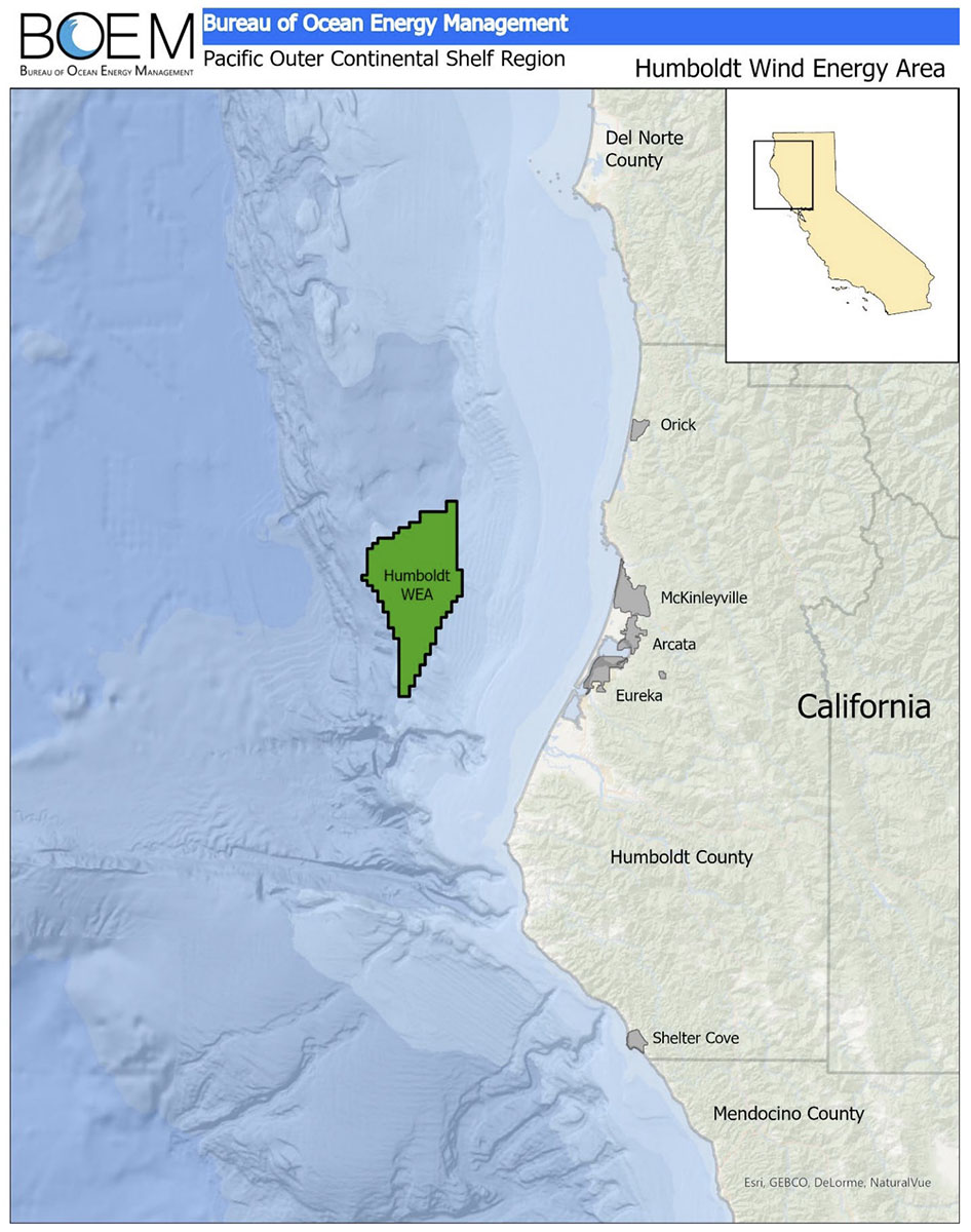 Humboldt, CA Wind Energy Area