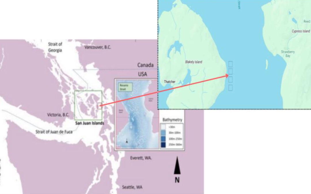 Proposed location for four O2 machines in Rosario Strait